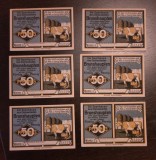 Lot 6 Notgeld Brunshaupten - 50 Pfennig - Serie consecutiva