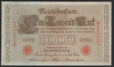 GERMANIA 1000 / 1.000 MARCI / MARK 1910 [11] P - 44b , Serie Rosie , Sufix J , 7 cifre Litera Q , a UNC / UNC , necirculata