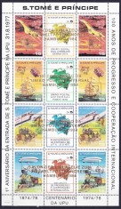 DB1 Sao Tome 1983 UPU Supratipar Congres Filatelic Hamburg Transporturi MS MNH