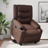 Cumpara ieftin Gossi fotoliu rabatabil electric cu ridicare, maro, piele ecologica