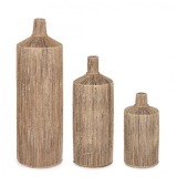 Cumpara ieftin Set 3 sticle decorative iuta natur Phetra 19x40 cm, 22x60 cm, 25x80 cm