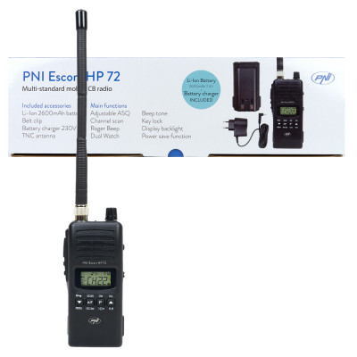 Resigilat : Statie radio CB portabila PNI Escort HP 72, multi-standard, 4W, AM-FM, foto