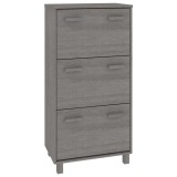Cumpara ieftin Dulap pantofi, gri deschis, 59,5x35x117 cm, lemn masiv de pin