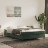 VidaXL Saltea de pat cu arcuri, verde &icirc;nchis, 140x220x20 cm, catifea