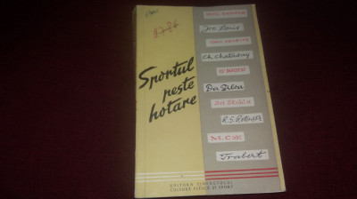 SPORTUL PESTE HOTARE DESPRE TEHNICA SI METODICA DE ANTRENAMENT 1958 foto