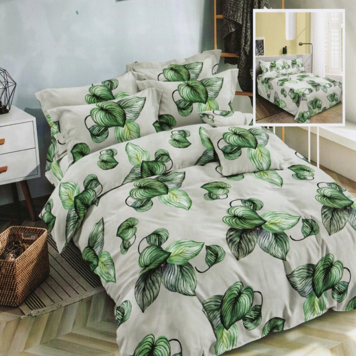 Lenjerie pat dublu,bumbac finet,6 piese,cearceaf normal 220x240cm, cearceaf pilota 200x220cm, 2 fete de perna 50x70, 2 fete de perna 70x70-M297