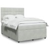 VidaXL Pat box spring cu saltea, gri deschis, 140x190 cm, catifea 3292334