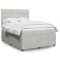 vidaXL Pat box spring cu saltea, gri deschis, 140x190 cm, catifea 3292334
