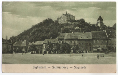 1928 - Sighisoara, vedere cu Primaria (jud. Mures) foto