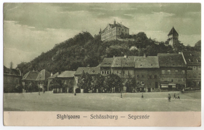 1928 - Sighisoara, vedere cu Primaria (jud. Mures)