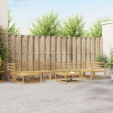 vidaXL Set de canapele de exterior 8 pcs Alb Lemn Solid de Acacia 3386778
