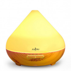 Difuzor aroma cu ultrasunete Anjou, 13 W, 300 ml, 30 ml/h, LED 7 culori, oprire automata, model lemn natur foto