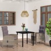 VidaXL Set mobilier de grădină, cu perne, 3 piese, gri și negru 3099359