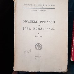 George D. Florescu / Divanele domne?ti din ?ara Romaneasca - edi?ie 1943 foto