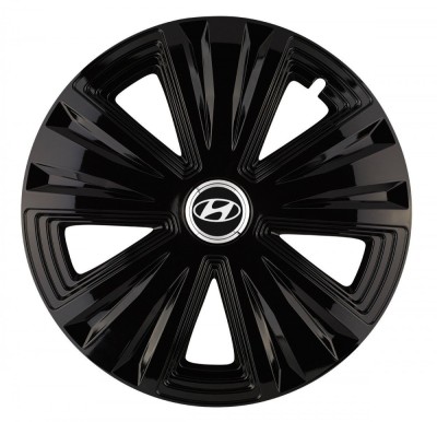 Set 4 capace roti Glory negru R16 pentru gama auto Hyundai foto