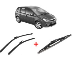 Set 3 stergatoare FORD C-MAX (DM2) din 2003 - 2010, parbriz si luneta fata si spate auto, Bosch Twin
