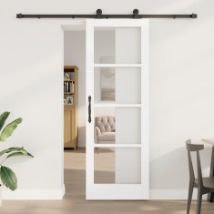 Usa glisanta Gossi cu set de hardware orkdal alb 73.5x211 cm, usa interioara Gossi cu sticla orkdal alb 73.5x211x4 cm