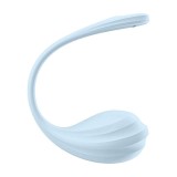 Vibrator pentru cupluri SATISFYER Smooth Petal, control prin aplicație, vibrații personalizate, rezistent la apă IPX7, albastru