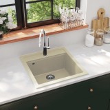 VidaXL Chiuvetă de bucătărie din granit, bej, un bazin