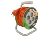 Prelungitor alimentare bobinat 15m 4 prize PVC portocaliu