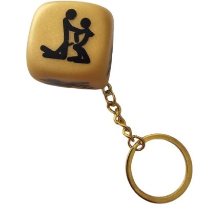 DIABLO PICANTE - GOLDEN DICE KEYCHAIN WITH POSES foto