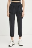 PLEIN SPORT pantaloni de trening femei, culoarea negru, neted, SAEC WJT2025 STE003N