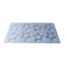 Forma silicon pentru decoarea torturilor, Matrita Stelute, Alb, 21cm, 313COF