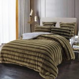 Cumpara ieftin Lenjerie Pat Extra-Pufoasa Adamant Co008, Microfibra Plusata, 6 Piese, , Maro