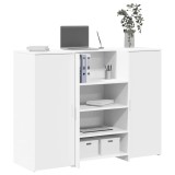 Birou Recepție vidaXL Alb 135x50x103.5 cm Lemn Prelucrat - Mobilier Birou, Ghiseu Informatii, Post lucru