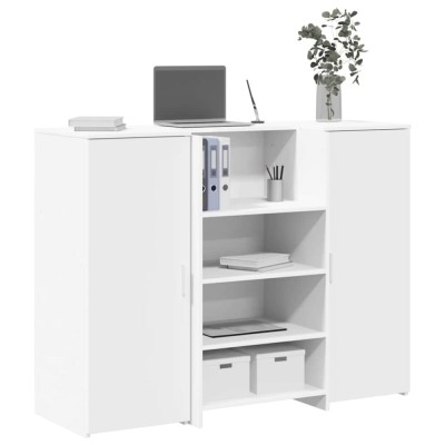 vidaXL Birou de recepție alb 135x50x103,5 cm din lemn prelucrat 3324187 foto