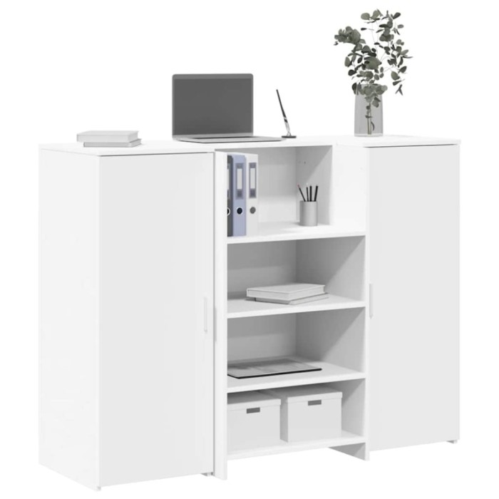 vidaXL Birou de recepție alb 135x50x103,5 cm din lemn prelucrat 3324187