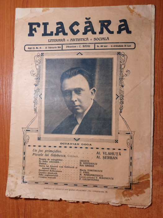 flacara 22 februarie 1914-alexandru vlahuta,violonistul c.c. nottara, o. goga