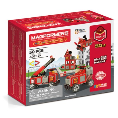 Set magnetic Magformers, Uimitorul set cu vehicule de interventie foto