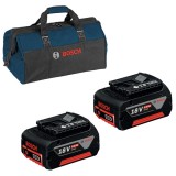 Bosch 1600Z00038 + 1619BZ0100 - 2x Acumulator Li-Ion 18 V 4 Ah + Geanta textila