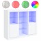 Servanta cu lumini LED, 3 buc., alb, lemn prelucrat