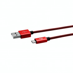 Cablu Date Micro Usb Ego 3A 0.3m Rosu foto