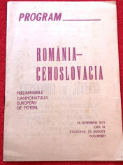 Program (rar) meci fotbal ROMANIA - CEHOSLOVACIA (14.11.1971) foto