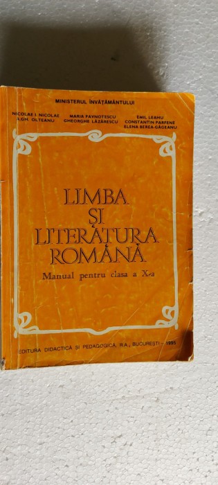 LIMBA SI LITERATURA ROMANA CLASA A X A PAVNOTESCU , PARFENE ,ANUL 1995