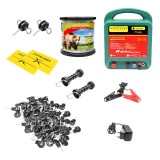 Kit complet gard electric 12/220V, 6,5 Joule, sarma 1000 m, 100 izolatori