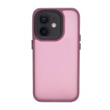 Husa cu protectie la camere si finisaj mat compatibil apple iphone 12, smoked, bordo
