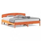 Cumpara ieftin Cadru de pat fara saltea, maro ceruit 200x200 cm lemn masiv pin