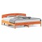 Cadru de pat fara saltea, maro ceruit 200x200 cm lemn masiv pin