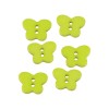 Set 10 nasturi din plastic cu 2 gauri Crisalida, diametru 16.5 mm, flururi verzi