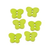 Set 10 nasturi din plastic cu 2 gauri Crisalida, diametru 16.5 mm, flururi verzi