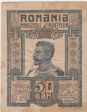 ROMANIA 50 BANI 1917 Ferdinad uzata