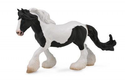 Cal Gypsy Mare - alb si negru XL - Animal figurina foto