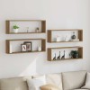 Set 4 Rafturi Perete VidaXL Stejar Artisanal 80x15x26 cm, Montaj Simplu, Design Modern, Lemn Compozit, Interior
