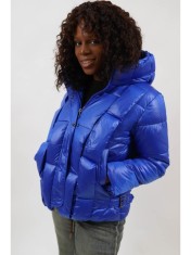 GEACA SCURTA GROASA DE IARNA CU GLUGA MOZAIC GUARDA S-M Albastru Imperial