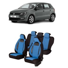 Set Huse scaune auto dedicate VW POLO 2009 - 2017 ( Insertii de piele ecologica)
