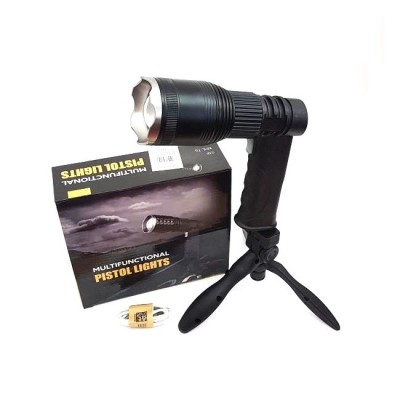 Lanterna LED Pistol XML-T6 30W cu zoom, acumulator si trepied inclus foto